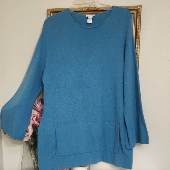 J. Jill Tops - J.Jill Cashmere Cotton Tunic Sweater Lagenlook Coastal Casual Comfy